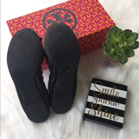 Tory Burch Reese Mestico Flats Black 8.5